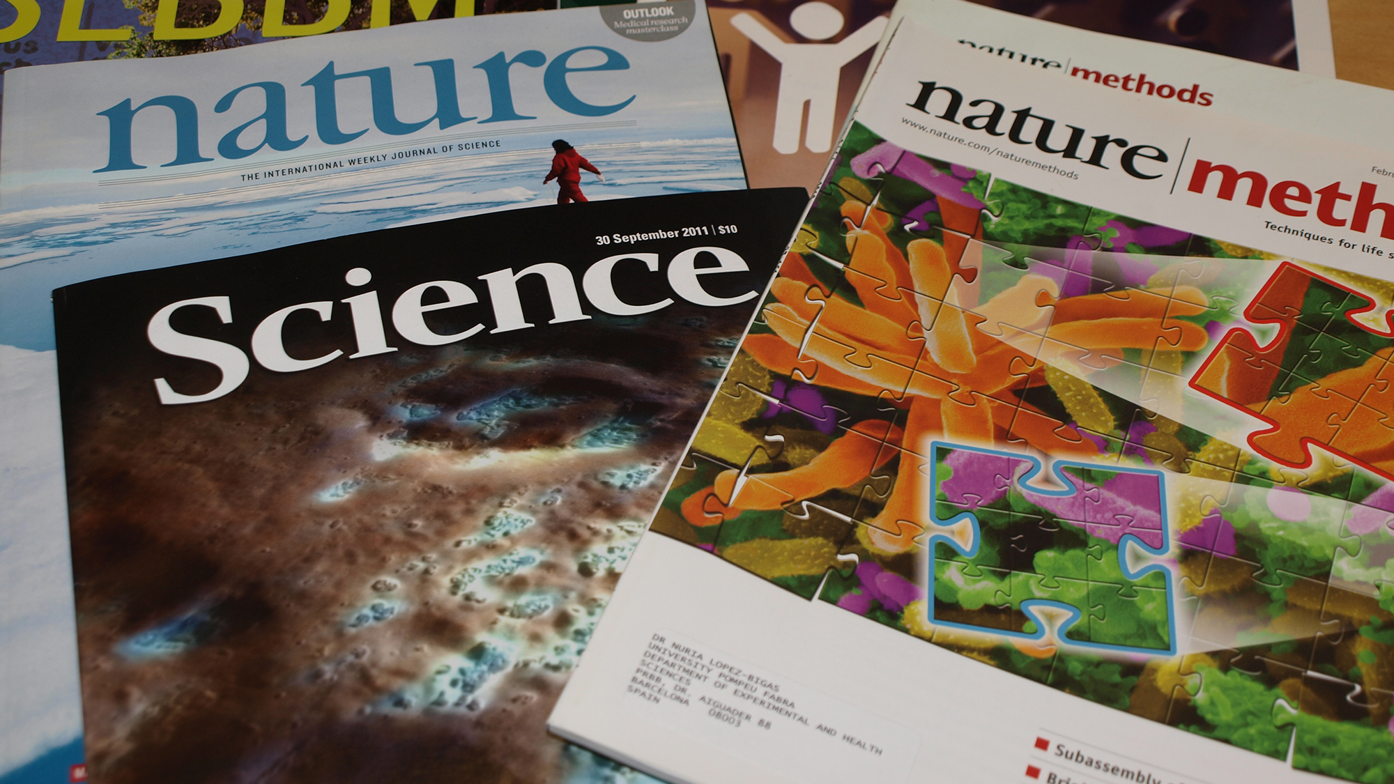 A spread of scientific journals including Nature and Science